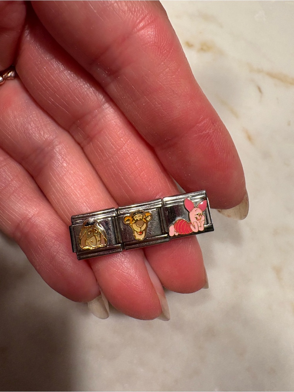 Disney Pink Piglet & Friends Enamel Italian Charm Link